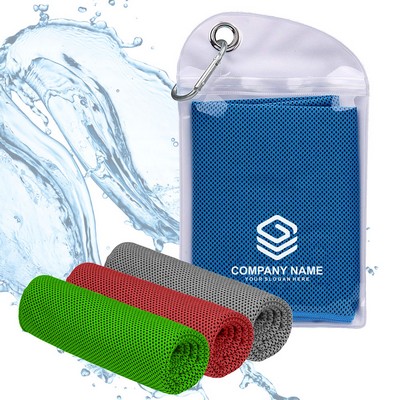 Cooling Towel with Pouch and Carabiner Clip