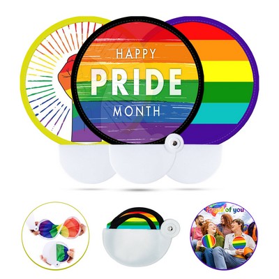 Custom Rainbow Pattern Fold Up Flying Disc