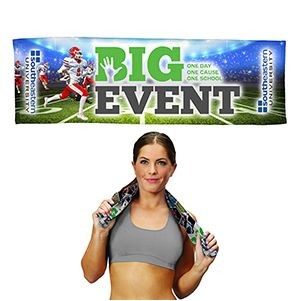 "THE DENALI RAINIER XTRA" - 12" W x 36" H Full Color Sublimation Recycled RPET Cooling Towel