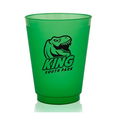 16 oz. Court Side Frosted Plastic Stadium Cup (1 Color Imprint)
